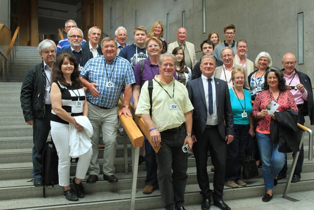 Rotarians and guests from Ingolstadt on a visit to the Scottish Parliament with David Torrance MSP