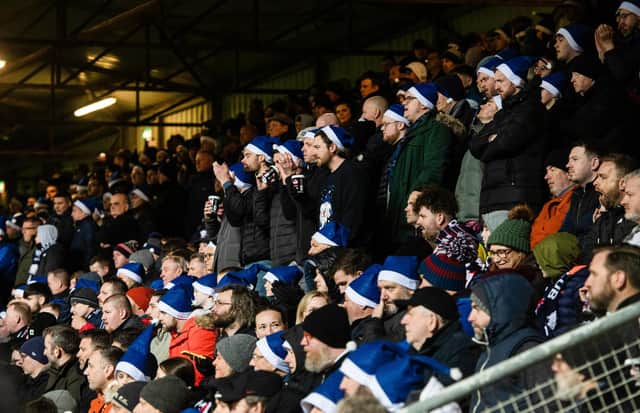 Some of the Raith Rovers support who made up the 2,000 strong away backing at Tannadice