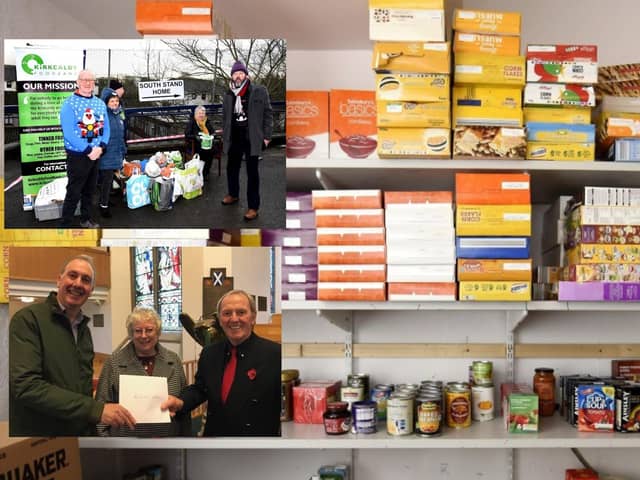 Kirkcaldy Foodbank will continue with its fundraising in 2023. Pictured are donations from Raith Rovers fans and Abbotshall Church