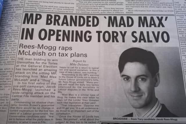 Jacob Rees-Mogg's opening salvo in the election campaign in the3 Glenrothes Gazette