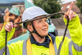 Carly Reid, GoFibre Installs and splicing engineer, wrapping up work in Fife (Pic: Submitted)
