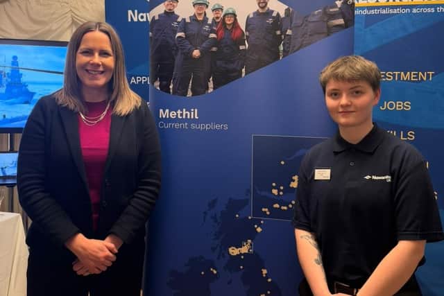 Melanie Ward MP with Navantia apprentice, Lana Gilchrist, from Kirkcaldy | Pic Contributed