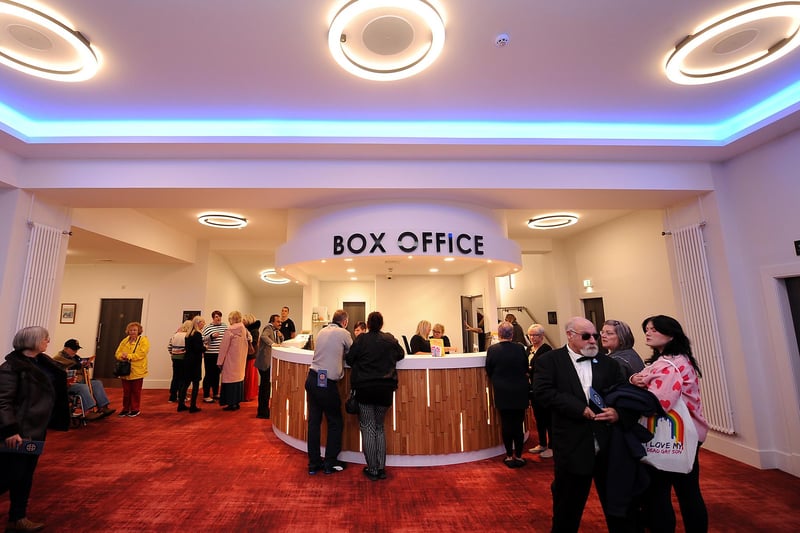 The new look foyer with the box office front and central