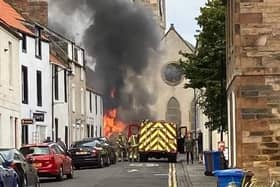 Images show the emergency response after the popular chippy went up in flames. Picture via Fife Jammer