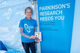 Jo Goodburn manning the research stall at Walk for Parkinson’s (Pic: David Goldthorp)
