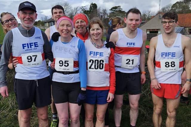 Fife AC runners prepare to begin Norman's Law hill race