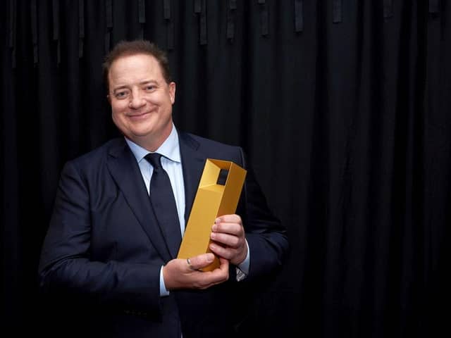 Honoree Brendan Fraser, recipient of the TIFF Tribute Award for Performance presented by IMDbPro for 'The Whale,', poses backstage at the TIFF Tribute Awards Gala during the 2022 Toronto International Film Festival at The Fairmont Royal York Hotel on September 11, 2022 in Toronto, Ontario. (Photo by Unique Nicole/Getty Images)