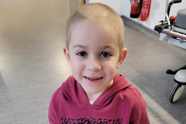 Darcey Korosi, aged five, is undergoing treatment for a rare form of cancer.