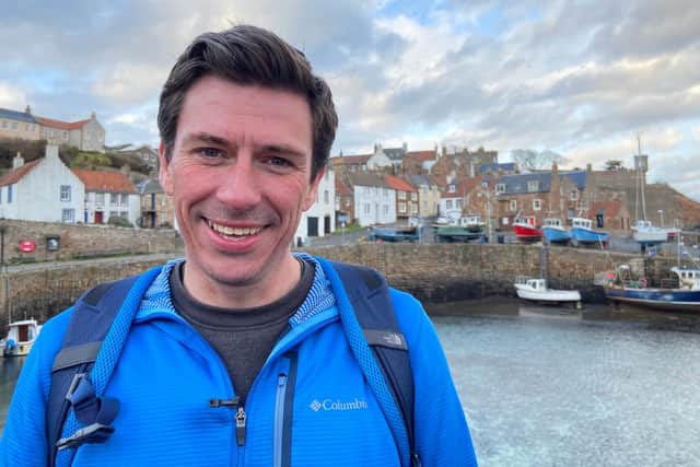 Iagan MacNeil presents the five-part series on Fife Coastal Path on BBC Alba