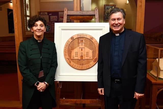 Moderator of the General Assembly of the Church of Scotland, Rt Rev Sally Foster-Fulton with Pathhead Parish Church minister Andrew Donald as the church celebrates its 200th anniversary.  (Pic: Fife Photo Agency)