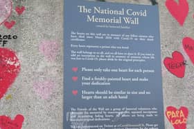 The National Covid Memorial Wall on the banks of the Thames in London (Pic: Fife Free Press)