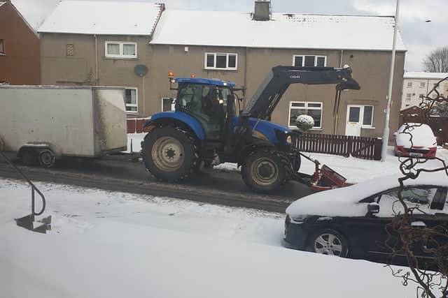 The tractor was pictured making a delivery and clearing Birnam Road in Kirkcaldy. Pic:  Natasha Melville
