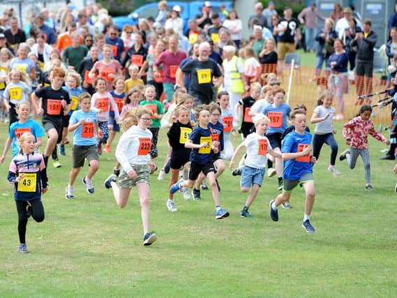Youngsters taking part in the fun run on Sunday