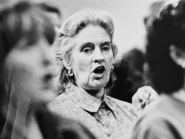 A 1996 rehearsal image from Fife Opera as its members prepare for their next show. The picture was taken by a staff photographer from the Glenrothes Gazette.