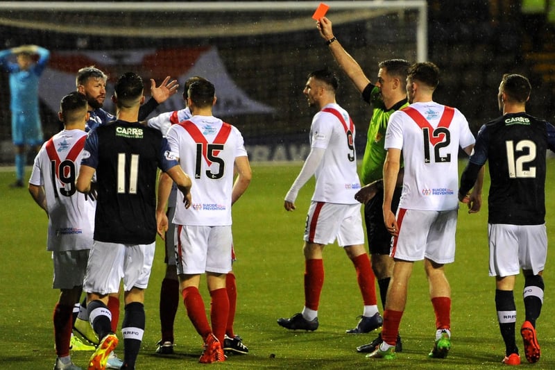 December 7, 2019: Raith Rovers 1-0 Airdrieonians. Despite having Iain Davidson (pictured) and Matthews sent off, Raith win with earlier Matthews goal. Airdrie have Callum Fordyce red-carded. (Pic FPA)