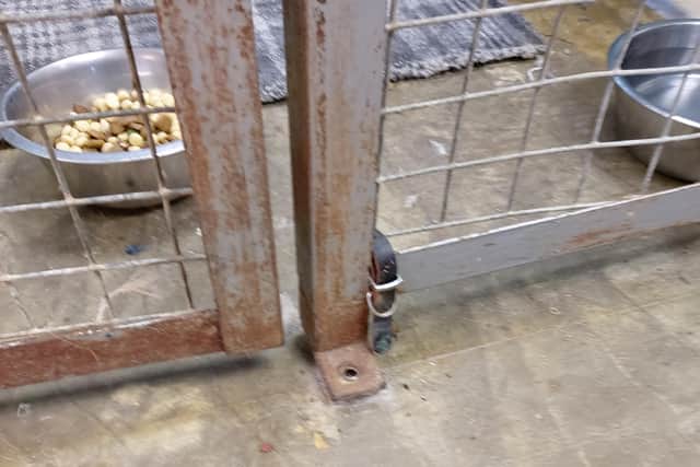 Monica Connor says the new kennels rusted, but the makers say this shows they were not cleaned properly.