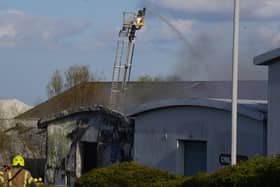 Firefighters tackling a blaze at Frances business park on the outskirts of Kirkcaldy (Pic: Cath Ruane)
