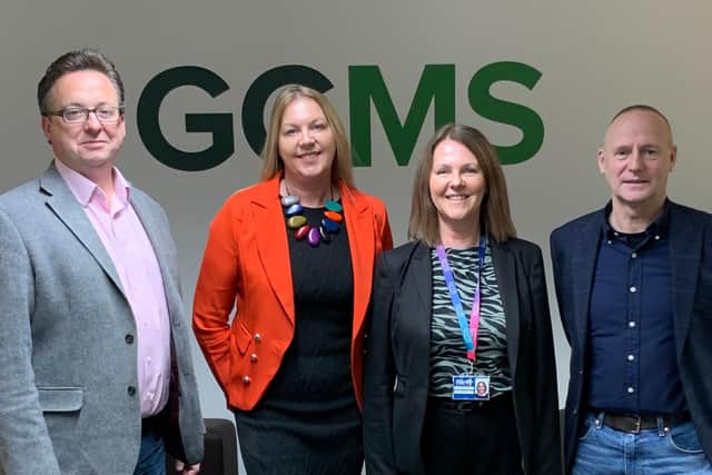 From left: Andrew Neill,GGMS, Pamela Stevenson and Lynn Lloyd from Fife Council Economic Development and Rob Boyd, GGMS