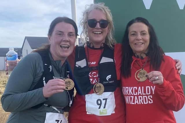 Leanne Reid (left), Sharron Wilson (centre) and Kerry McGregor (right) ran in Perth