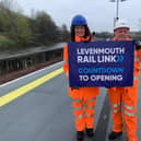 Wendy Chamberlain MP with Network Rail's Joe Mulvenna at the new Leven station (Pic: Network Rail)