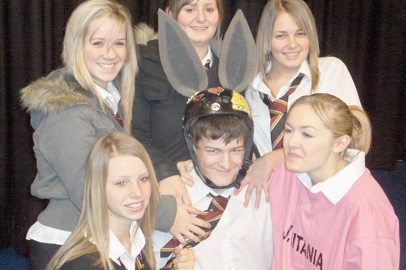 Students from Springwell Community School performed  A Midsummer Night's Dream as part of the Shakespeare festival at Pomegranate, Chesterfield in 2007.
Pictured here are Troy Flynn, Joanna Bollands, Rachel Kellary, Danielle Mason, Samantha Clayton and Olivia Hird..