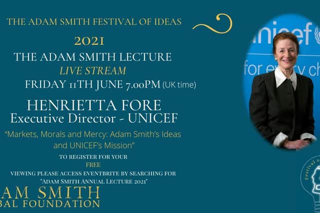 Henrietta Fore will deliver the Adam Smith lecture