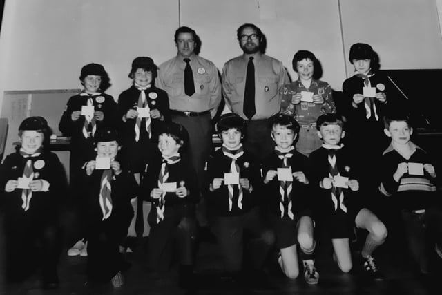 At a 1978 parents evening held at St Paul's Church, Glenrothes, the 64th Fife Cub Scout Pack received proficiency badges from Group Scout Leader, Brian Mcdonald.
The cubs were trained by Mr Joe Lynch and his assistants