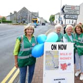 Kinghorn in Bloom volunteers Linda Miller, Barbara Page, Carol Campbell and Linda Foster at the Mile o Money fundraiser on the village's High Street on Saturday.  (Pic: Fife Photo Agency)