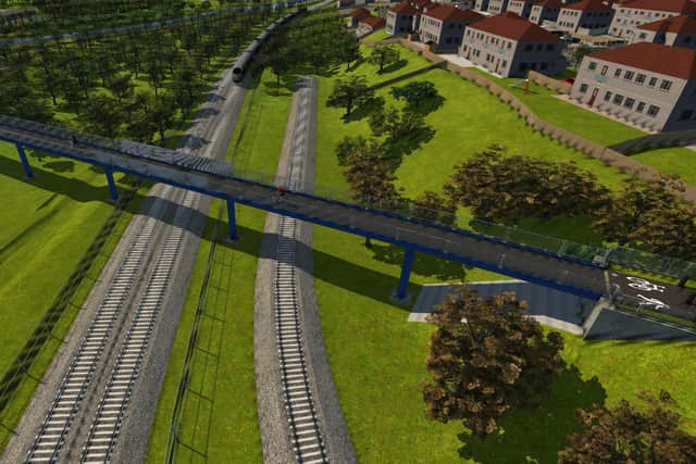 Network Rail has submitted a planning application to Fife Council to build a bridge over the new railway between Kirkland and Mountfleurie. (Pic: Network Rail)