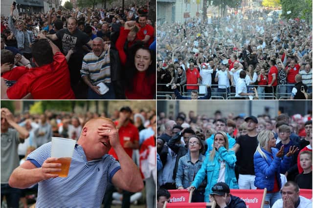 Fans going through every emotion as they watch England in their last major tournament in 2018.