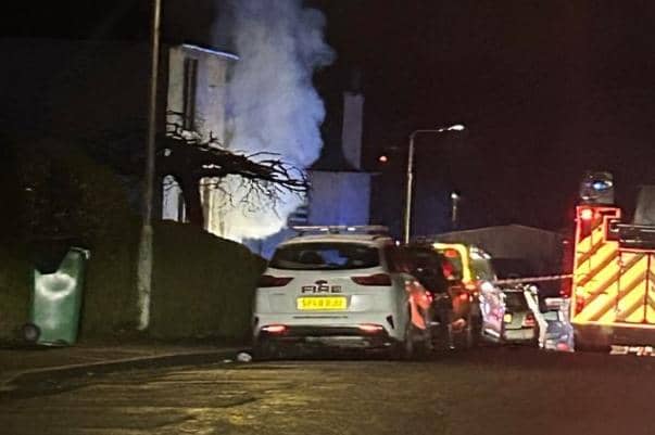 The fire scene in Gourlay Street this morning (Pic: Fife Jammer Locations)