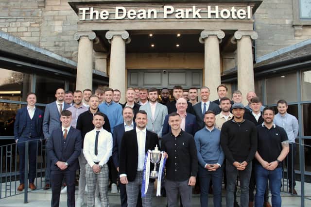 The Raith Rovers squad at its awards evening.