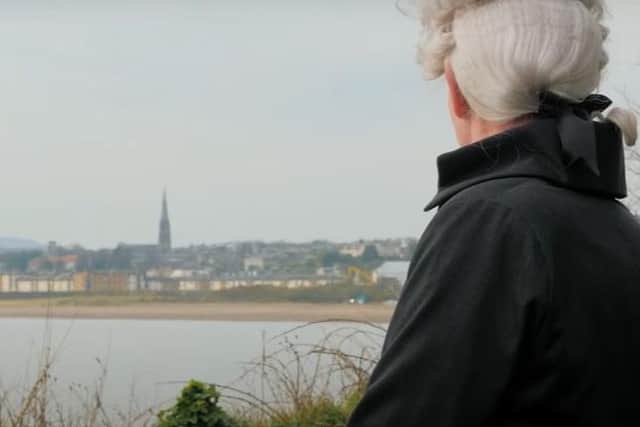 Adam Smith looks across the coast line of Kirkcaldy in a scene from the promo film