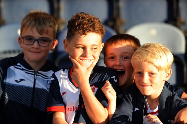 Young faces in the crowd at Stark's Park