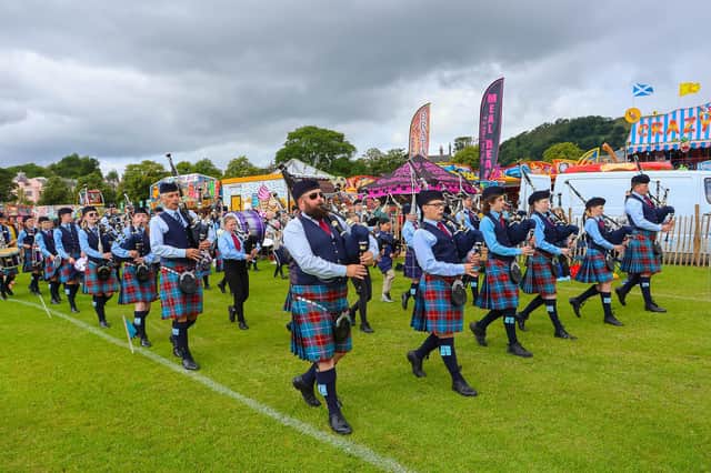 Burntisland and District Pipe Band led the parade to the Links ahead of the official opening.  (Pic: Scott Louden)