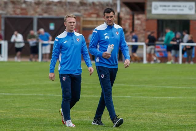 Raith manager Ian Murray (R) with assistant Scott Agnew. (Pic: Scott Louden)