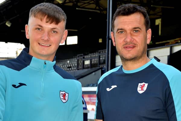 Kyle Connell with Raith Rovers manager Ian Murray (picture by Tony Fimister)