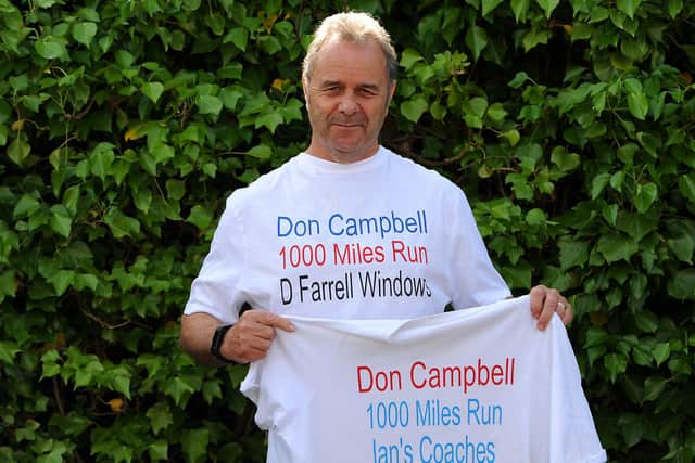 Don is nearing the end of his mammoth run for charity. Pic: Fife Photo Agency.