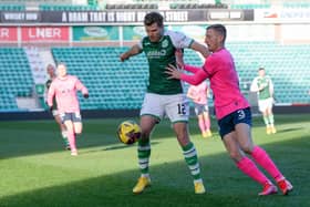 Raith's Liam Dick battles with Chris Cadden of Hibs (Pics by Ross Parker/SNS Group)