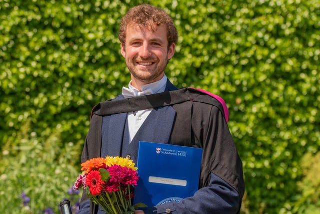 Celebrations were in the air for sea swimmer and squash player Harry Jack from Nairn who graduated with a Masters in Maths (First class).