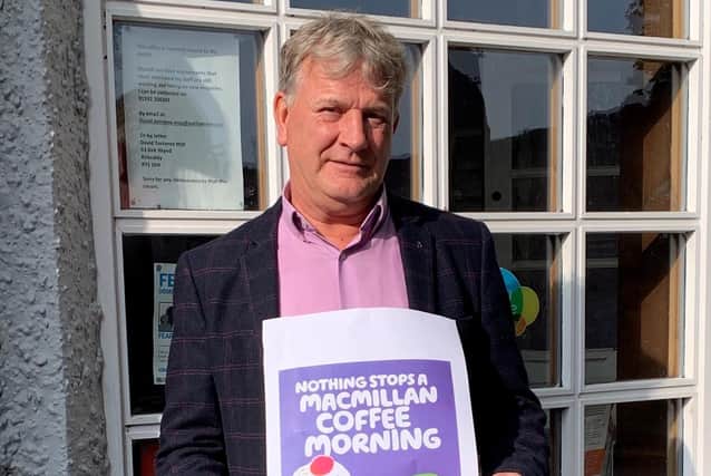 Kirkcaldy MSP David Torrance has joined Macmillan for a virtual coffee morning to support the long-standing event is encouraging others to do the same.