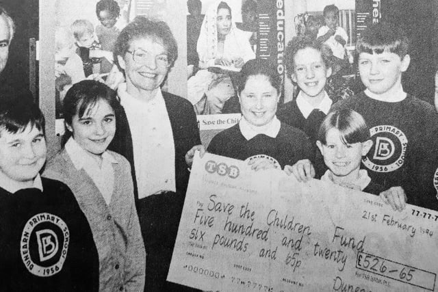 In 1994 pupils from Dunearn Primary School held a sale and a coffee morning and raised over £500 for Save The Children in the process.