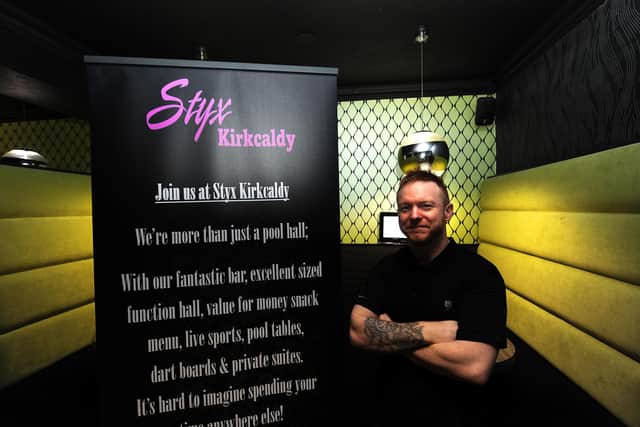 Kieron Murdoch pictured at Styx Kirkcaldy where the Stand Up for Ukraine comedy night is taking place next month. Pic: Fife Photo Agency