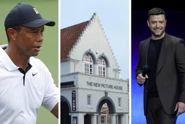 Tiger Woods and Justin Timberlake are behind the business hoping to transform the historic New Picture House cinema in St Andrews into a sports bar. Picture: Ethan Miller/ Patrick Smith/Getty Images