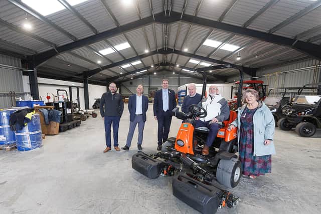 Neil Crooks (seated) and Cllr Erskine at the launch of the £1.25m depot | Pic Fife Council