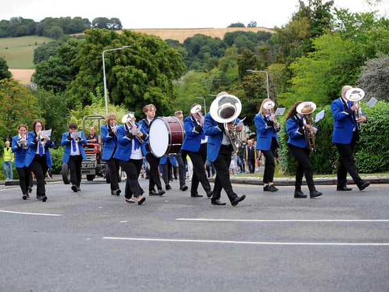 Dysart Colliery Band led the procession through the village.