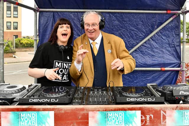 Organiser Vanessa Motion with Provost Jim Leishman on the decks (Pic: Fife Photo Agency)