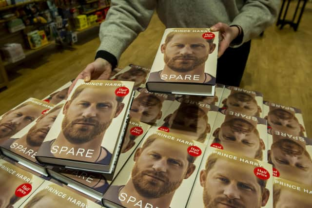 The tell all book by Prince Harry titled Spare (Pic: Lisa Ferguson)