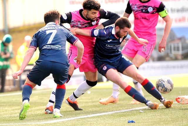 Sam Stanton in action during Raith Rovers' 2-1 home win against Ayr United at Kirkcaldy's Stark's Park on Saturday (Pic: Fife Photo Agency)