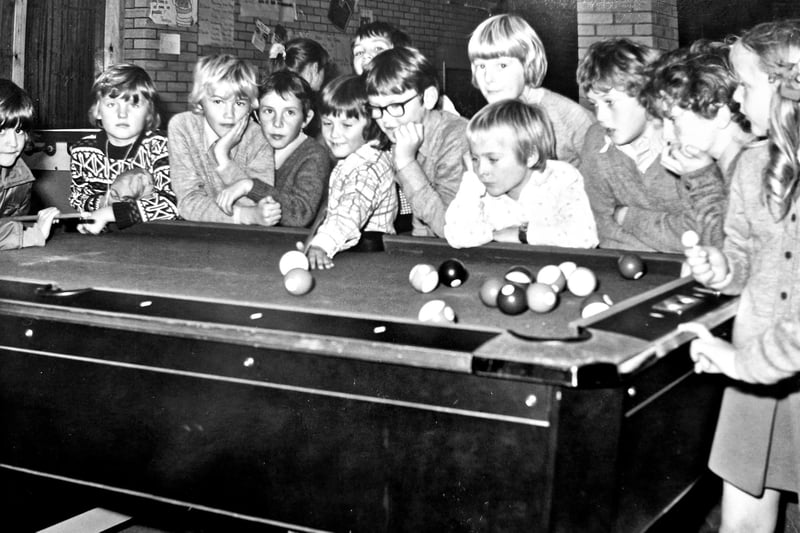 A 1975 game of pool for these youngsters at Pitteuchar Youth Club in Glenrothes.